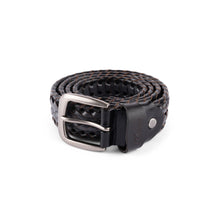 Load image into Gallery viewer, Dime &quot;Braided&quot; Leather Belt // Black/Charcoal
