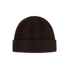 Load image into Gallery viewer, Dime &quot;Cursive Wool&quot; Fold Beanie // Dark Brown
